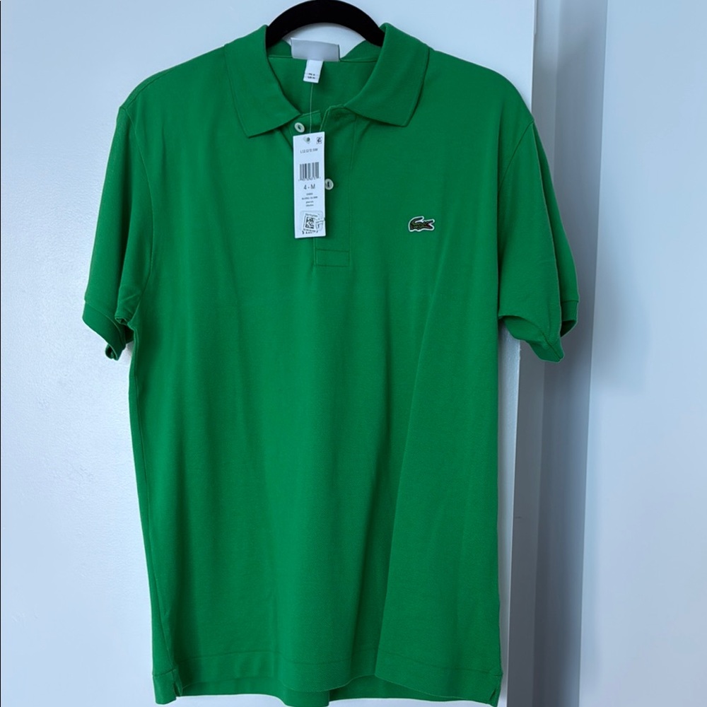 New Lacoste Green Polo Shirt Classic Cotton Piqué